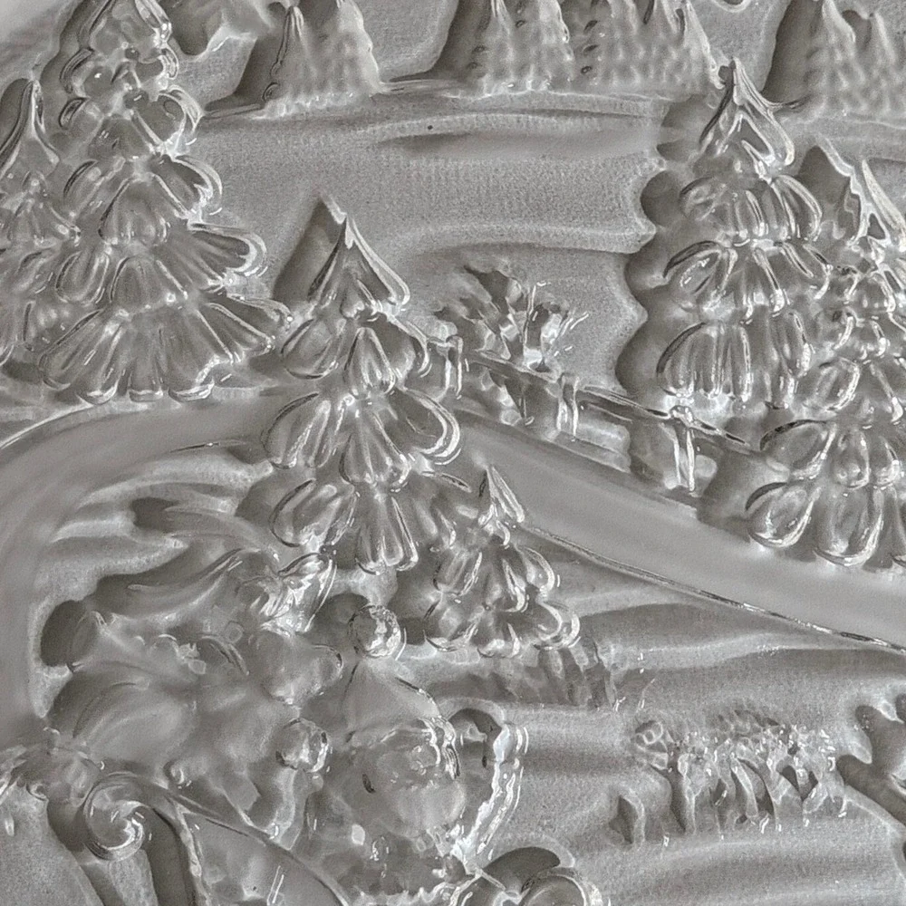 Mikasa Silent Night Oval Sweet Dish Frosted Vintage Serving Christmas Platter